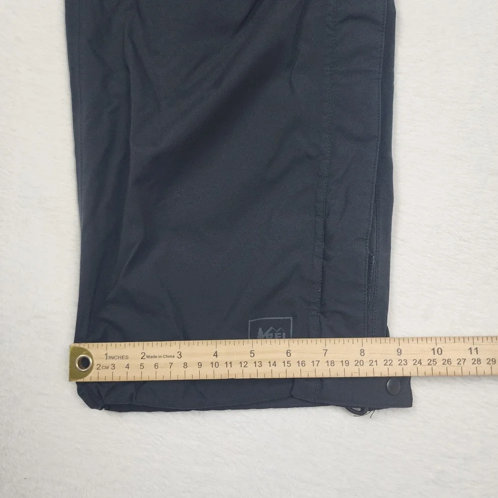 REI Rain Pants Mens Medium Gray Waterproof Hiking Nylon Zip Leg Outdoor